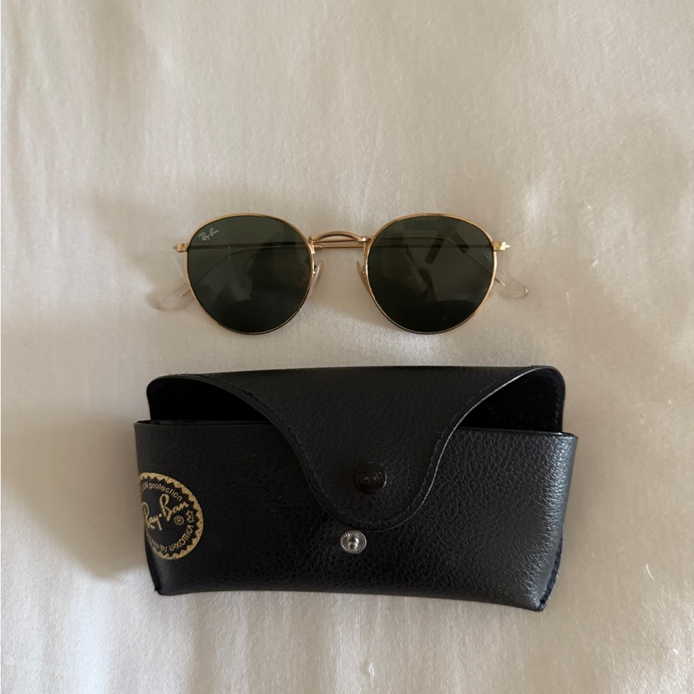 Ray-Ban Gold Frame Sunglasses with Black Case